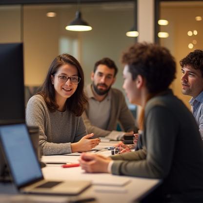 Swiss Vignette customer support team discussing at a desk