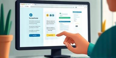 User following step-by-step process on computer screen