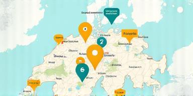 Digital map showing vignette retail locations